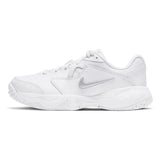 Juniors' Court Lite 2 Tennis Shoes White and Metallic Silver-Footwear-Nike-CD0440-105_1-Tennis Express