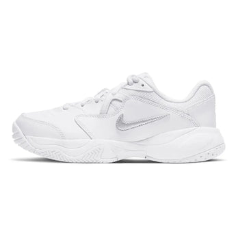 Juniors' Court Lite 2 Tennis Shoes White and Metallic Silver-Footwear-Nike-CD0440-105_1-Tennis Express