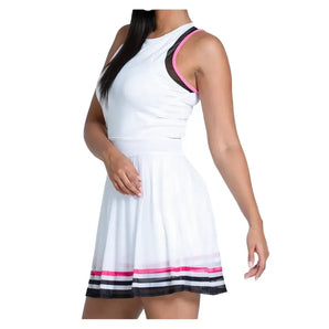 Women's Kinetic Energy Tennis Dress White and Black-Apparel-Lucky In Love-CD35-75B121S25-1-Tennis Express