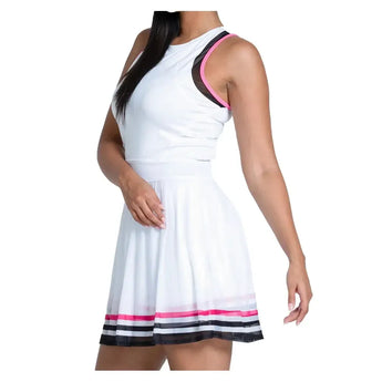Women's Kinetic Energy Tennis Dress White and Black-Apparel-Lucky In Love-CD35-75B121S25-1-Tennis Express