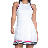 Women's Kinetic Energy Tennis Dress White and Black-Apparel-Lucky In Love-CD35-75B121S25-Tennis Express