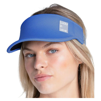 Women's Lucky Logo Stretch Tennis Visor Parisian Blue, Lucky In Love, Tennis Express, CH011-434-1