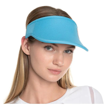 Women's Lucky Logo Stretch Tennis Visor-Apparel-Lucky In Love-CH011-B-447-1-Tennis Express
