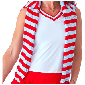 Women's Claire Tank White and Red,Apparel,Bubble,White/Red,XS,Tennis Express,CLRS-WR