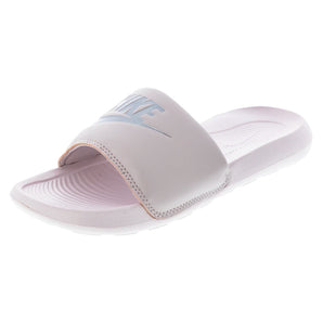 Women`s Victori One Slides Barely Rose and Metallic Silver,Footwear,Nike,Barely Rose/Metallic Silver,5,Tennis Express,CN9677-600copy_a0074a13-46b2-454a-8016-bb69634b0a39