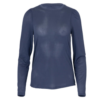 Women's Crew Long Sleeve Tennis Top, Bubble, Navy, Tennis Express, CREW-NF7-B-NAVY-1