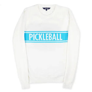Women's Club Sport Pickleball Sweater White and Light Blue-Apparel-Ame and Lulu-CSS-P-S25-Tennis Express