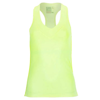 Women's V-Neck Tennis Tank with Bra in Lemon Frost-Apparel-Lucky In Love-CT60-718F21-Tennis Express