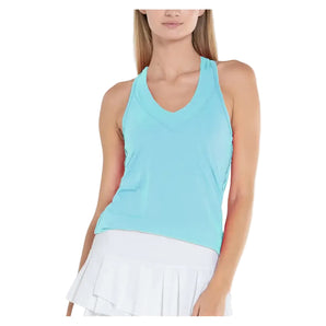Women's V-Neck Tennis Tank with Bra-Apparel-Lucky In Love-410 Ocean-XS, [current_file_name-Tennis Express
