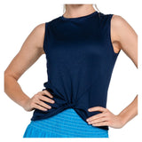 Women's Twist Front Tennis Tank,Apparel,Lucky In Love,Midnight,XS,Tennis Express,CT701-401