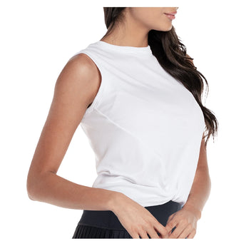Women's Twist Front Tennis Tank,Apparel,Lucky In Love,,,Tennis Express,CT701-B-white1