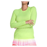 Women's LUV Breeze Long Sleeve Tennis Top Lemon Frost-Apparel-Lucky In Love-CT908-718-2-Tennis Express