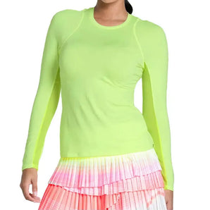 Women's LUV Breeze Long Sleeve Tennis Top Lemon Frost-Apparel-Lucky In Love-CT908-718-Tennis Express
