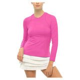 Women's LUV Breeze Long Sleeve Tennis Crew-Apparel-Lucky In Love-CT908-B-Taff-Tennis Express