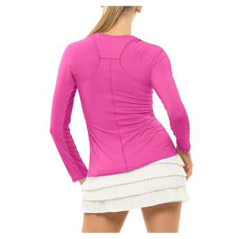 Women's LUV Breeze Long Sleeve Tennis Crew-Apparel-Lucky In Love-CT908-NF22-808-4-Tennis Express