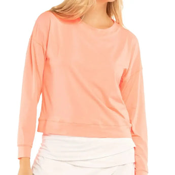 Women's LUV Hype Long Sleeve Tennis Top-Apparel-Lucky In Love-CT910-B-Glow-Tennis Express