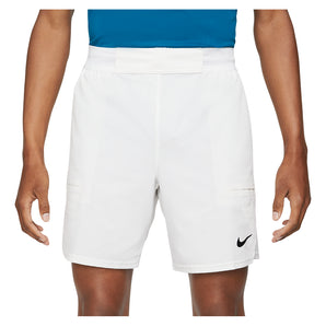 Men's Court Dri-FIT Advantage 7 Inch Tennis Shorts,Apparel,Nike,2XL,100_WHITE/BK,Tennis Express,CV5046-BO-100-3