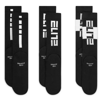 Juniors' Elite Crew Socks 3 Pairs-Socks-Nike-CW6063-010_5-Tennis Express