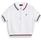 Women's Aceline Cropped Tennis Polo White,Apparel,Courting,,,Tennis Express,CWSS26CP01-1