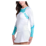 Women's Sun Beat Long Sleeve Tennis Top White,Apparel,Lucky In Love,,,Tennis Express,CX003-14F110-2
