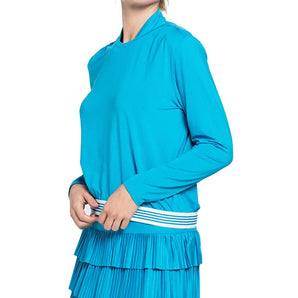 Women's Baseline Throw Over Tennis Top Caribbean Blue-Apparel-Lucky In Love-CX009-439H24-1-Tennis Express