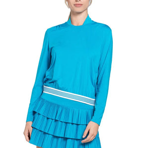 Women's Baseline Throw Over Tennis Top Caribbean Blue-Apparel-Lucky In Love-CX009-439H24-Tennis Express