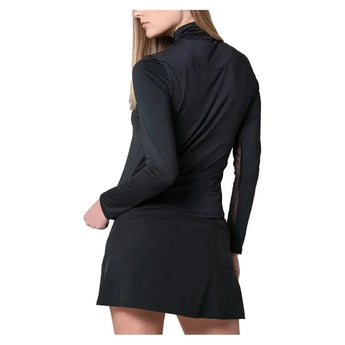 Women's Free Play Zip Long Sleeve Tennis Top Black-Apparel-Lucky In Love-CX034-001F25-4-Tennis Express