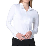 Women's Free Play Zip Long Sleeve Tennis Top White-Apparel-Lucky In Love-CX034-110F25-3-Tennis Express