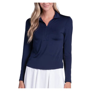 Women's Free Play Zip Long Sleeve Tennis Top Midnight,Apparel,Lucky In Love,Midnight,XS,Tennis Express,CX034-401-3