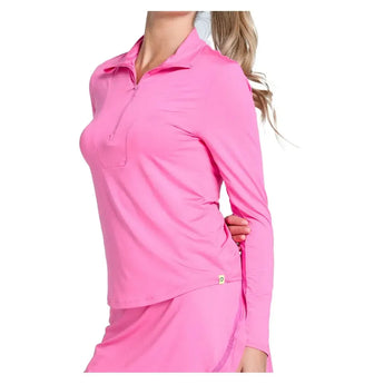 Women's LUV Free Play Zip Long Sleeve Tennis Top Taffy-Apparel-Lucky In Love-CX034-695S25-1-Tennis Express