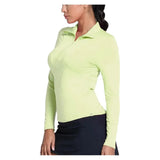 Women's LUV Free Play Zip Long Sleeve Tennis Top Lemon Frost-Apparel-Lucky In Love-CX034-718S25-1-Tennis Express