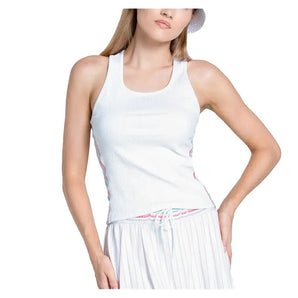 Women's Revival Rib Tennis Tank White-Apparel-Lucky In Love-CX050-92A110U25-3-Tennis Express