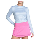 Women's Mock Neck Hip Fit Long Sleeve Tennis Top Heather Grey-Apparel-Lucky In Love-CX073-S49080-Tennis Express