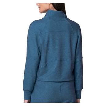 Women's 1/4 Zip Heather Long Sleeve Tennis Top-Apparel-Lucky In Love-CX079-19E401-2-Tennis Express