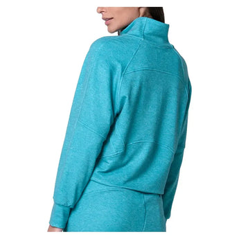 Women's 1/4 Zip Heather Long Sleeve Tennis Top-Apparel-Lucky In Love-CX079-90D301-1-Tennis Express