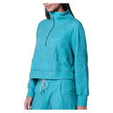 Women's 1/4 Zip Heather Long Sleeve Tennis Top-Apparel-Lucky In Love-CX079-90D301-2-Tennis Express