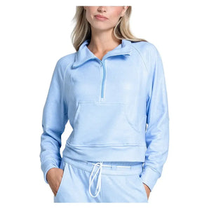 Women's Renew Heather 1/4 Zip Long Sleeve Tennis Top-Apparel-Lucky In Love-CX079-S25-05B476-3-Tennis Express