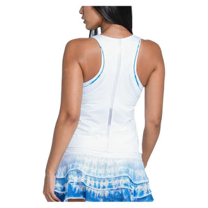 Women's Shibori Stripe Tennis Tank with Bra White-Apparel-Lucky In Love-CX093-44B110U25-2-Tennis Express