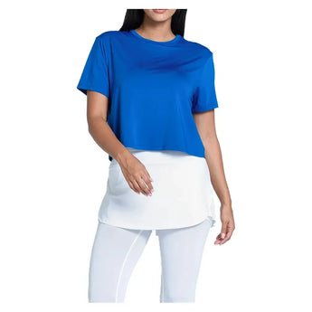 Women's LUV Power Box Tennis Top Electric Blue-Apparel-Lucky In Love-CX095-440S25-2-Tennis Express