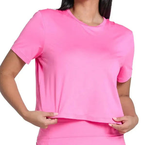 Women's LUV Power Box Tennis Top Taffy-Apparel-Lucky In Love-CX095-695S25-1-Tennis Express