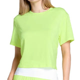 Women's LUV Power Box Tennis Top Lemon Frost-Apparel-Lucky In Love-CX095-718S25-Tennis Express