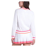 Women's Victory V-Neck Tennis Sweater White and Shocking Pink-Apparel-Lucky In Love-CX105-115-4-Tennis Express
