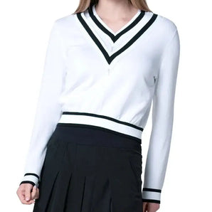 Women's Victory V-Neck Tennis Sweater-Apparel-Lucky In Love-CX105-121-Tennis Express