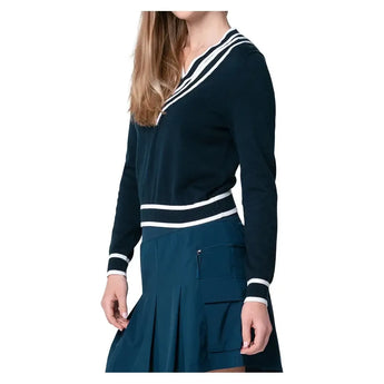 Women's Victory V-Neck Tennis Sweater-Apparel-Lucky In Love-CX105-122-1-Tennis Express