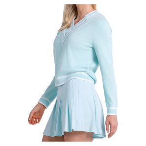 Women's Victory V-Neck Tennis Sweater Wave-Apparel-Lucky In Love-Wave-XS, [current_file_name-Tennis Express