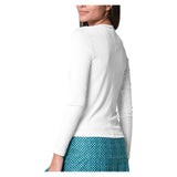 Women's Riviera Henley Long Sleeve Tennis Polo White-Apparel-Lucky In Love-CX114-120H25-2-Tennis Express