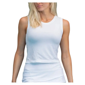Women's Seamless Textured Muscle Tennis Tank-Apparel-Lucky In Love-CX119-101-Tennis Express