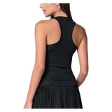 Women's Racer Rib Tennis Tank Black-Apparel-Lucky In Love-CX126-001-1-Tennis Express