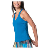 Women's Clubhouse Tennis Tank with Bra Electric Blue-Apparel-Lucky In Love-CX127-440-2-Tennis Express