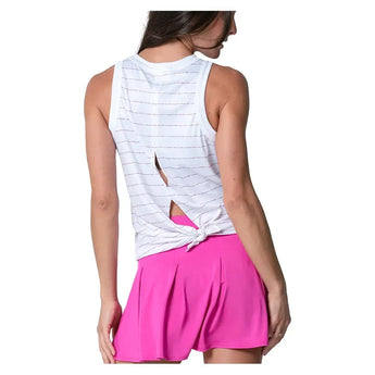 Women's Love Set Tie Back Tennis Tank White-Apparel-Lucky In Love-CX128-67D110-3-Tennis Express